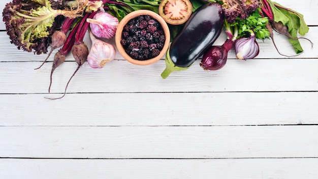 assorted fresh ingredients on wooden table